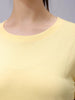 Women's Yellow Regular Fit Solid T-Shirt