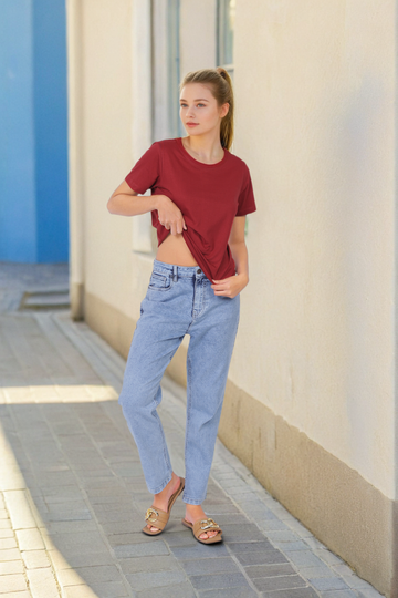 Freehand Women Regular Fit Solid T-Shirt