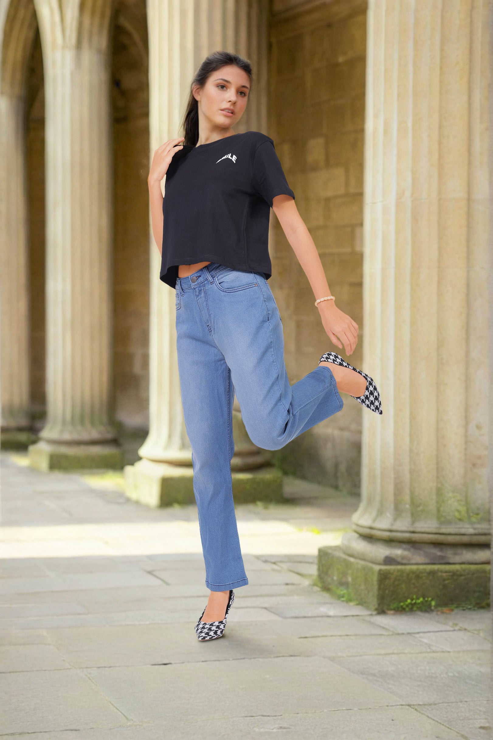 Freehand Women Relaxed Fit Solid T-Shirt