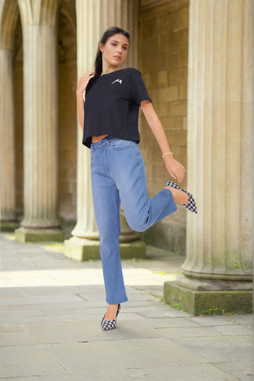 Freehand Women Relaxed Fit Solid T-Shirt