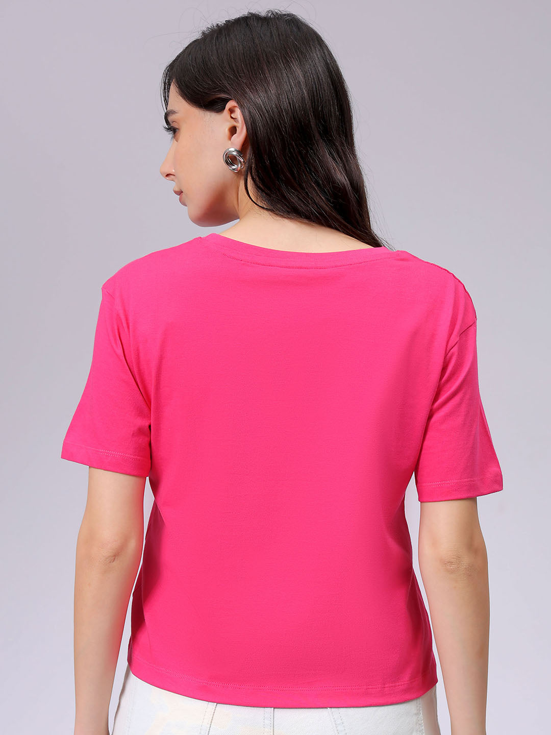 Women's Relaxed Fit Solid Crew Neck Tshirt