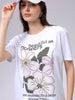 Women's White Relaxed Fit Solid T-Shirt