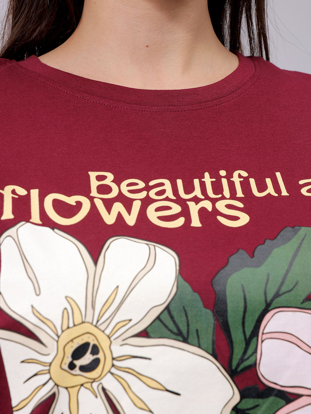 Women's Purple Relaxed Fit Solid T-Shirt