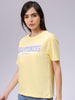 Women's Yellow Relaxed Fit Solid T-Shirt