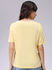 Women's Yellow Relaxed Fit Solid T-Shirt