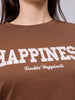 Women's Brown Relaxed Fit Solid T-Shirt