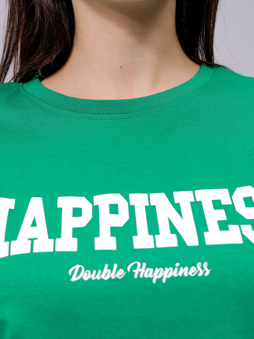 Women's Green Relaxed Fit Solid T-Shirt