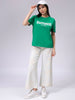 Women's Green Relaxed Fit Solid T-Shirt