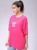 Women's Pink Backprinted Oversized T-Shirt