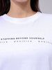 Women's White Regular Fit Typographic T-Shirt