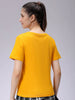 Women's Mustard Regular Fit Solid T-Shirt