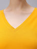 Women's Mustard Regular Fit Solid T-Shirt