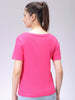 Women's Pink Regular Fit Solid T-Shirt