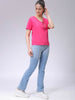 Women's Pink Regular Fit Solid T-Shirt