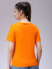 Women's Orange Regular Fit Solid T-Shirt