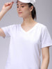 Women's White Regular Fit Solid T-Shirt
