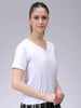 Women's White Regular Fit Solid T-Shirt