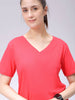 Women's Red Regular Fit Solid T-Shirt
