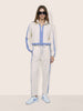 Women's Cream Relaxed Fit Colourblocked Casual Coordinates