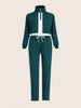 Women's Green Relaxed Fit Colourblocked Casual Coordinates