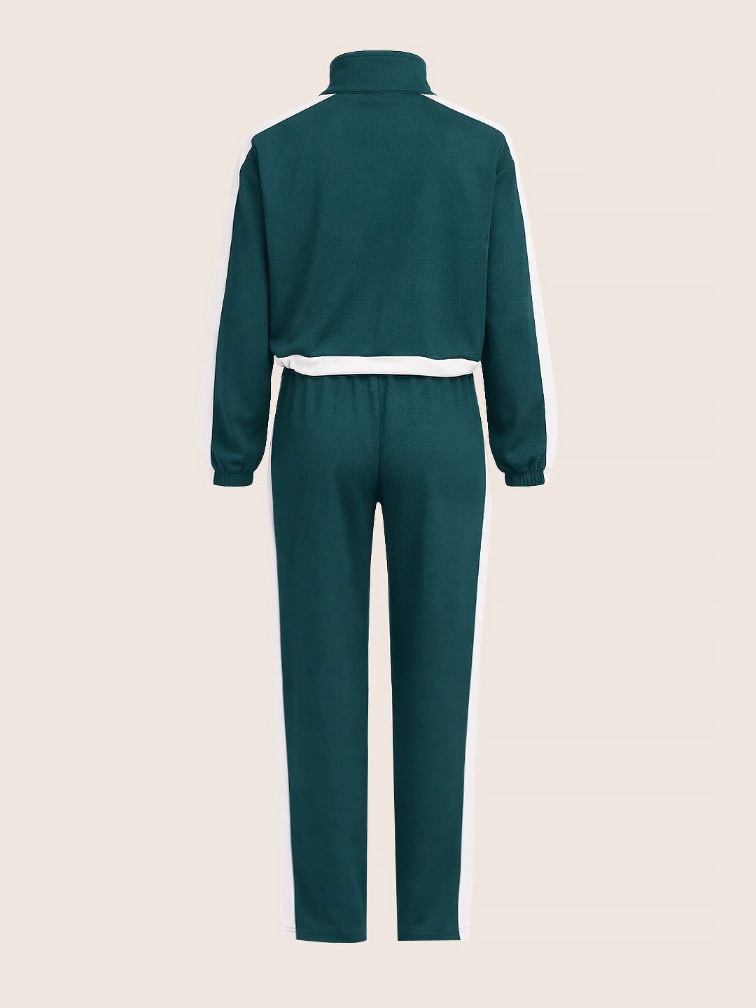 Women's Green Relaxed Fit Colourblocked Casual Coordinates