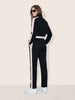 Women's Black Relaxed Fit Colourblocked Casual Coordinates