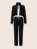 Women's Black Relaxed Fit Colourblocked Casual Coordinates