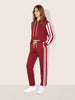 Women's Maroon Relaxed Fit Colourblocked Casual Coordinates