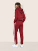 Women's Maroon Relaxed Fit Colourblocked Casual Coordinates