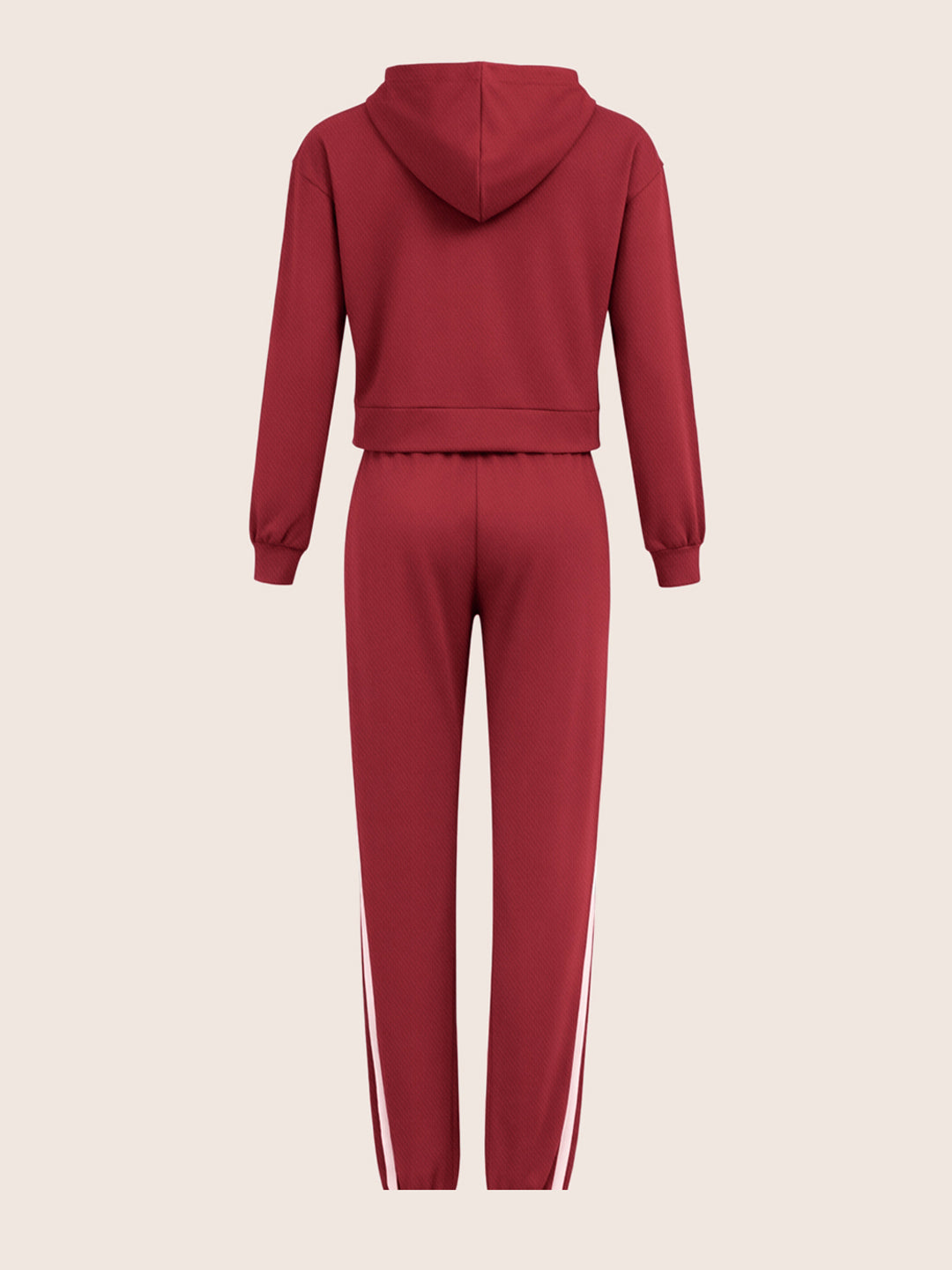 Women's Maroon Relaxed Fit Colourblocked Casual Coordinates