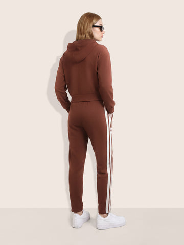 Women's Brown Relaxed Fit Colourblocked Casual Coordinates