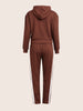 Women's Brown Relaxed Fit Colourblocked Casual Coordinates