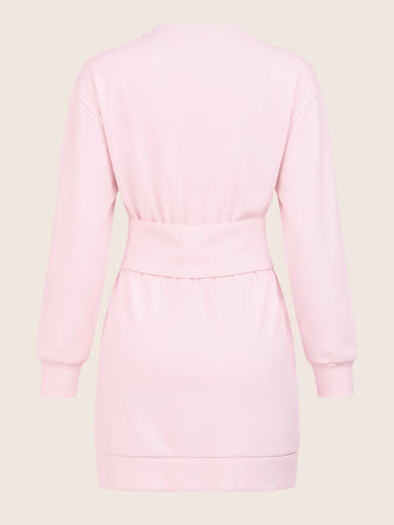 Women's Pink Relaxed Fit Solid Casual Dress