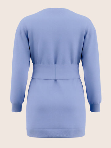 Women's Blue Relaxed Fit Solid Casual Dress