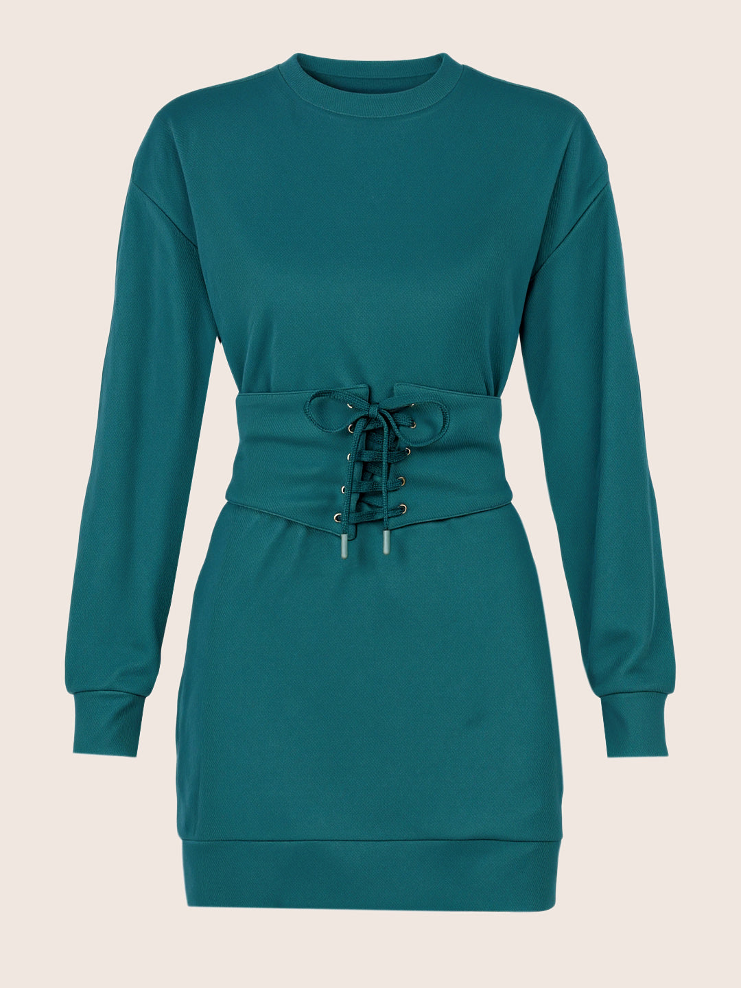 Women's Green Relaxed Fit Solid Casual Dress