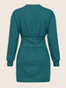 Women's Green Relaxed Fit Solid Casual Dress