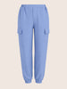 Women's Blue Relaxed Fit Solid Casual Joggers