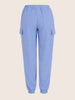 Women's Blue Relaxed Fit Solid Casual Joggers