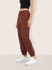 Women's Brown Relaxed Fit Solid Casual Joggers
