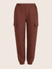 Women's Brown Relaxed Fit Solid Casual Joggers