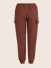 Women's Brown Relaxed Fit Solid Casual Joggers