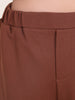 Women's Brown Relaxed Fit Solid Casual Joggers