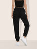 Women's Black Relaxed Fit Solid Casual Joggers