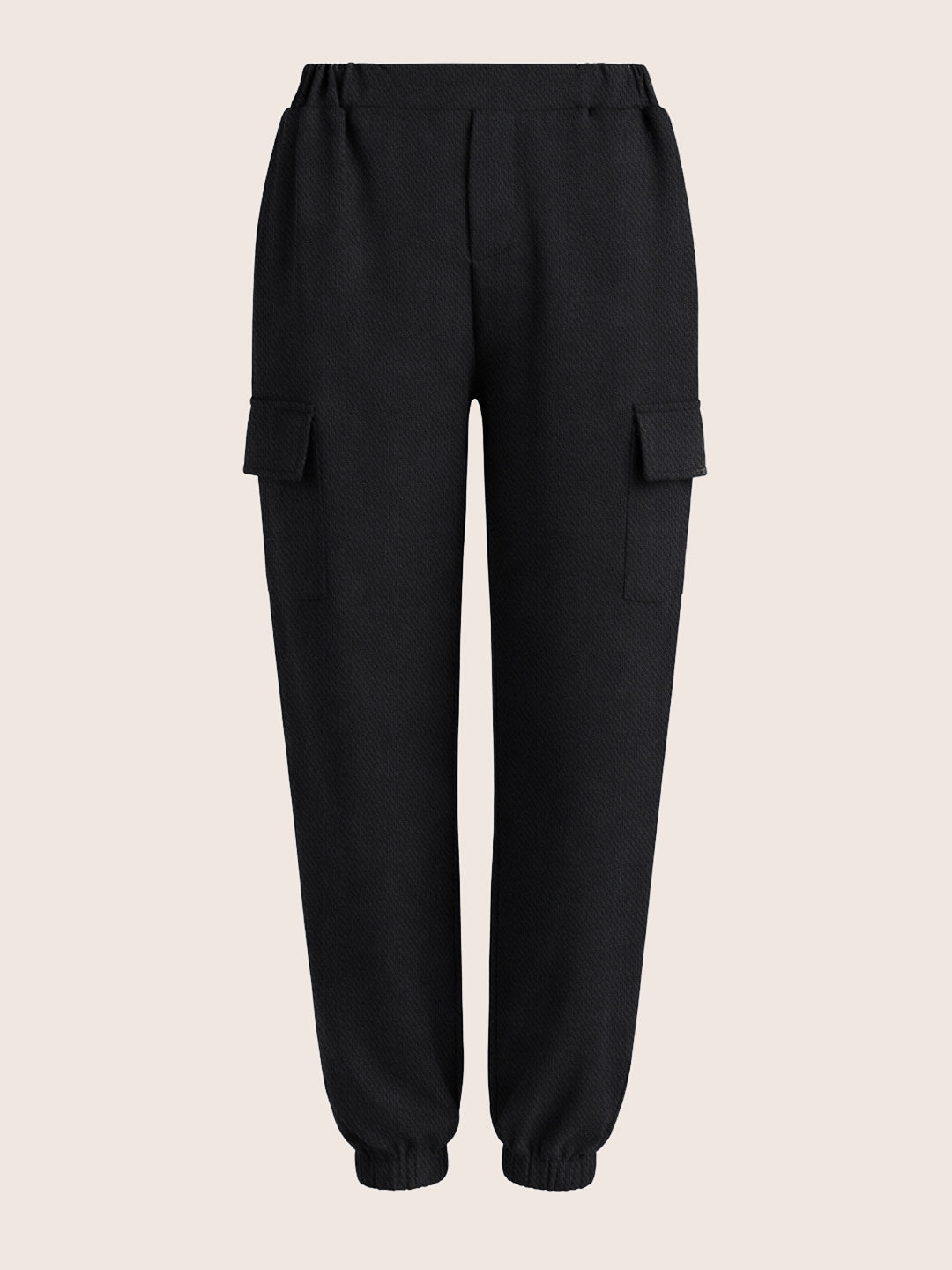 Women's Black Relaxed Fit Solid Casual Joggers