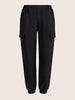 Women's Black Relaxed Fit Solid Casual Joggers