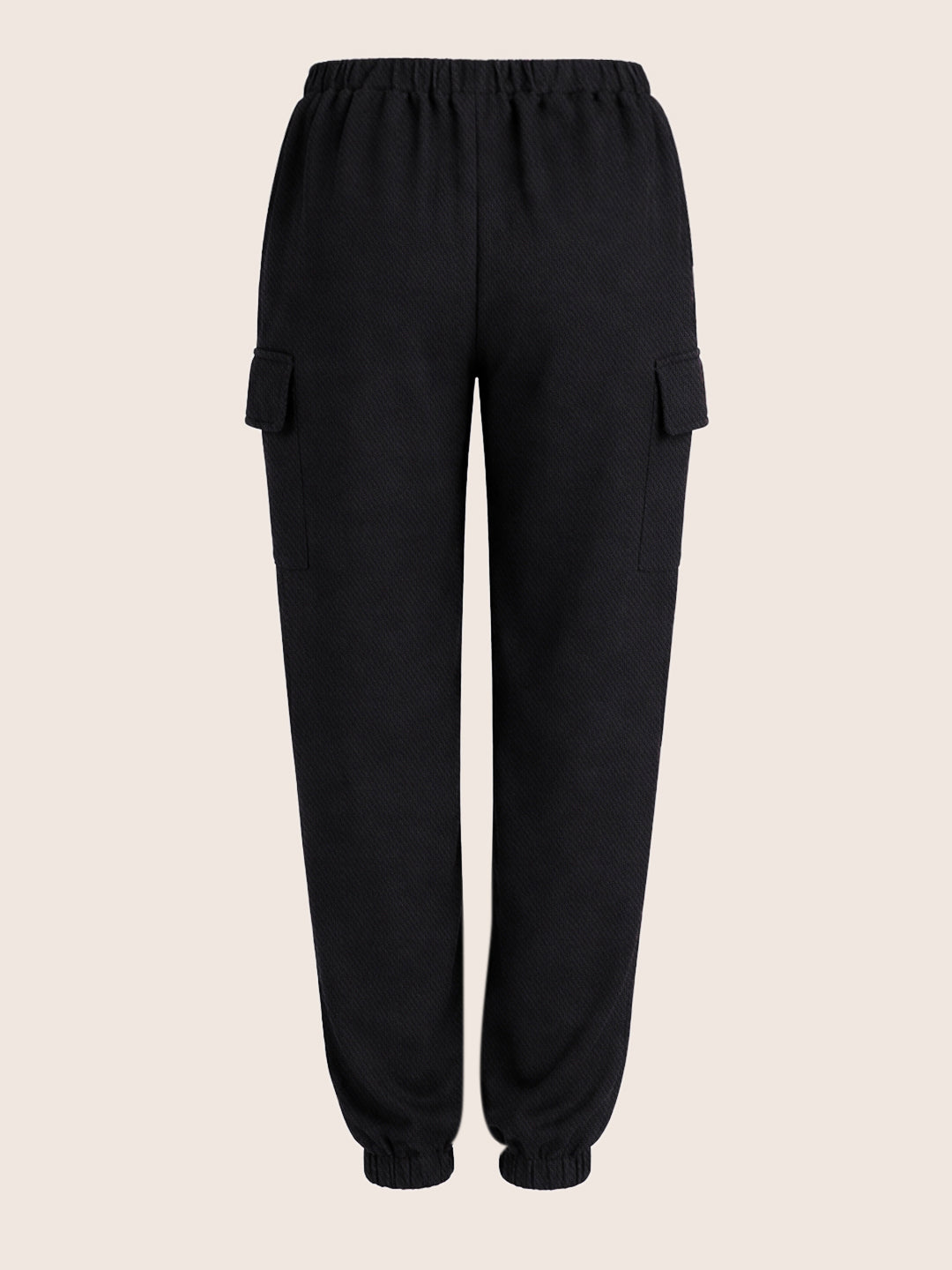 Women's Black Relaxed Fit Solid Casual Joggers