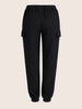 Women's Black Relaxed Fit Solid Casual Joggers