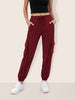 Women's Maroon Loose Fit Solid Casual Joggers