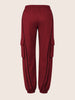 Women's Maroon Loose Fit Solid Casual Joggers