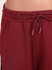 Women's Maroon Loose Fit Solid Casual Joggers